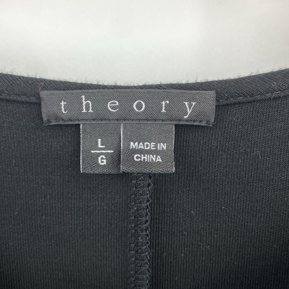 Theory‎ Mimi Q Classical Dress Womens Large Black Quilted Long Sleeve Shift Crew - Picture 3 of 13